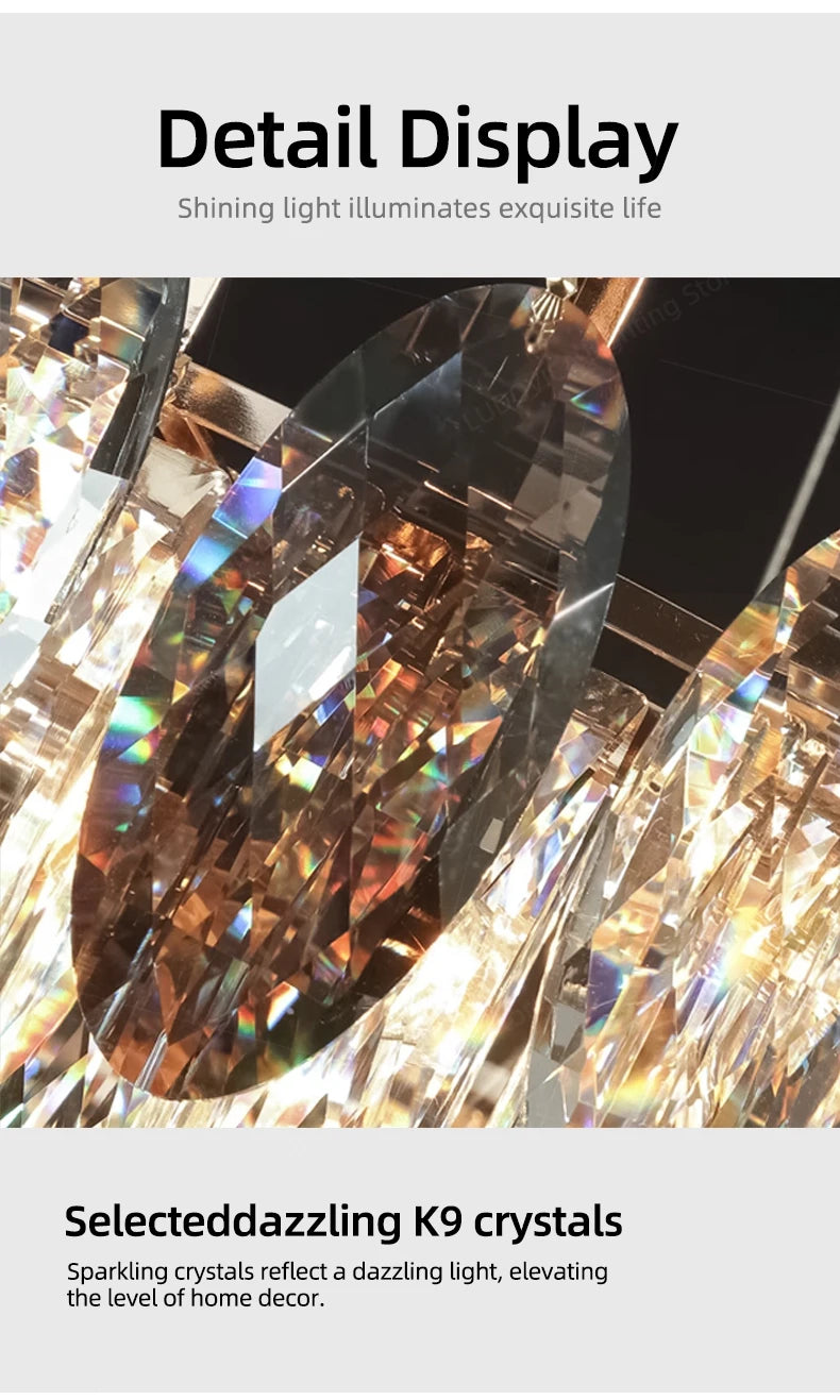 Modern Luxury Crystal Chandelier Living Room Kitchen Dining Room Chandelier Home Decoration LED Ceiling Chandelier