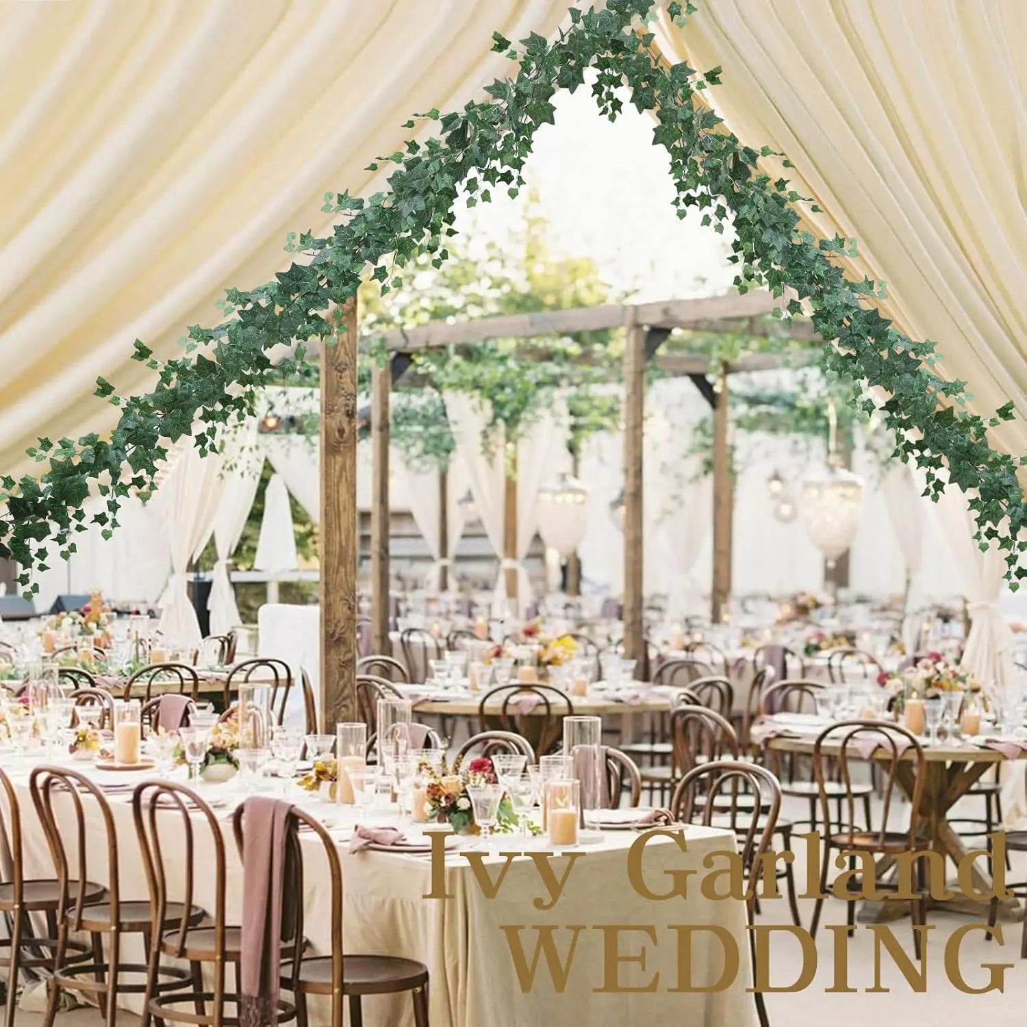 3/6PCS Artificial Vines Ivy Garland 6Ft Fake Vine Leaves Ivy Faux Hanging Plants for Indoor Outdoor Home Wall Wedding Room Decor