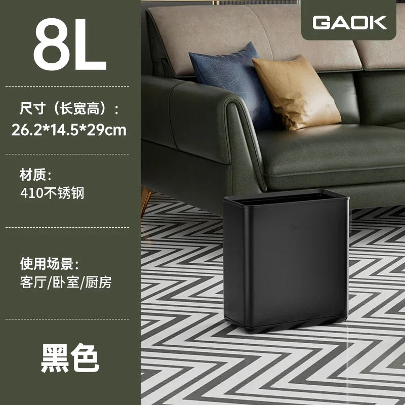 Kitchen Eye-Catching Garbage Can High-Standing Trash Bin Stylish Home Living Room Roller Creative Mobile Bedroom Bin