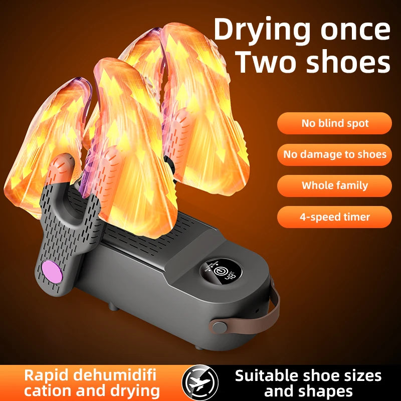 Shoe Dryer Boot Warmer UV Sterilizer Fast Drying Deodorizer Intelligent Timer for Boots Sneakers Home Use Portable Electric