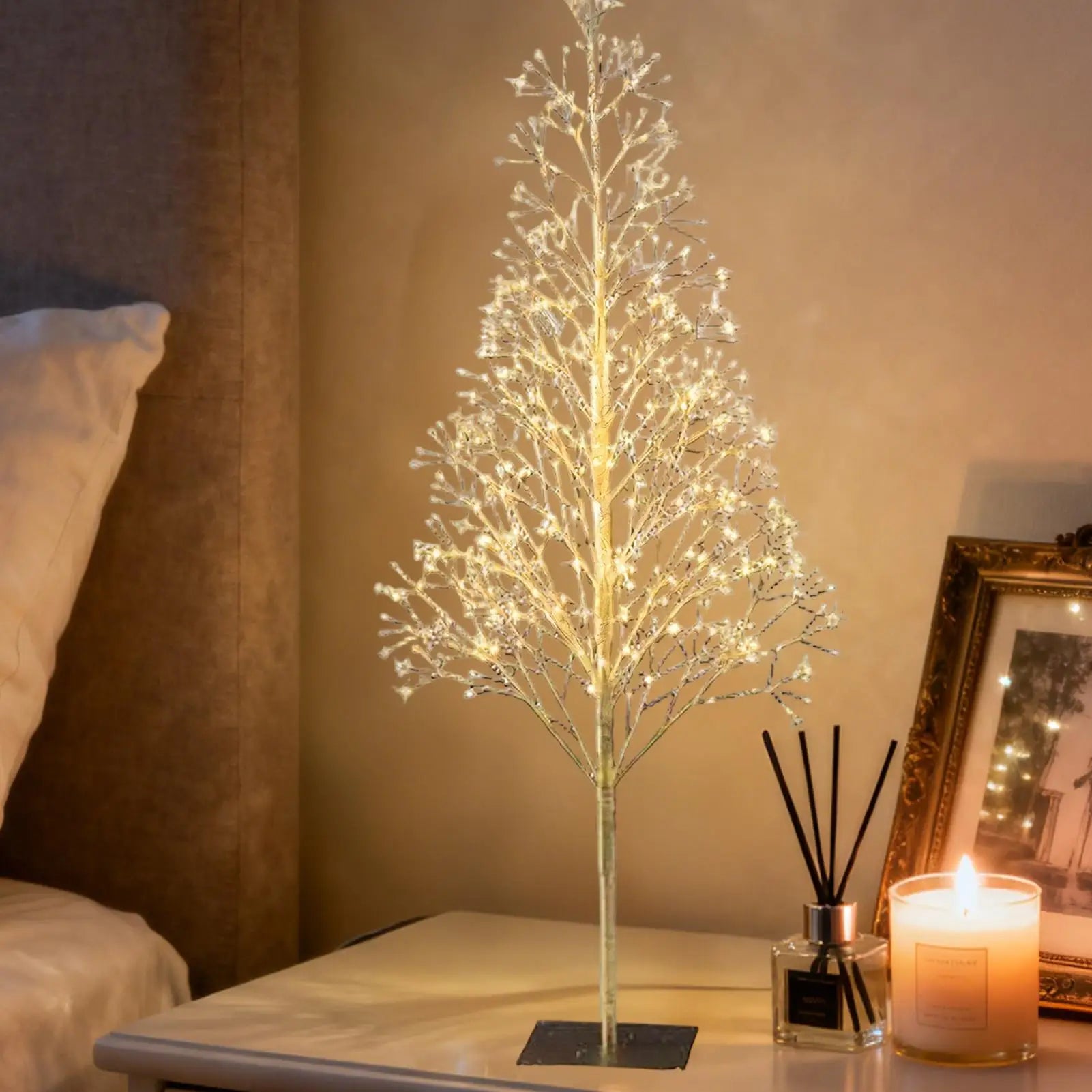 Christmas Trees With LED Lights Warm White Sparkling Gold Trees Twinkling Outdoor Decoration Pre-Lit Christmas Trees Light