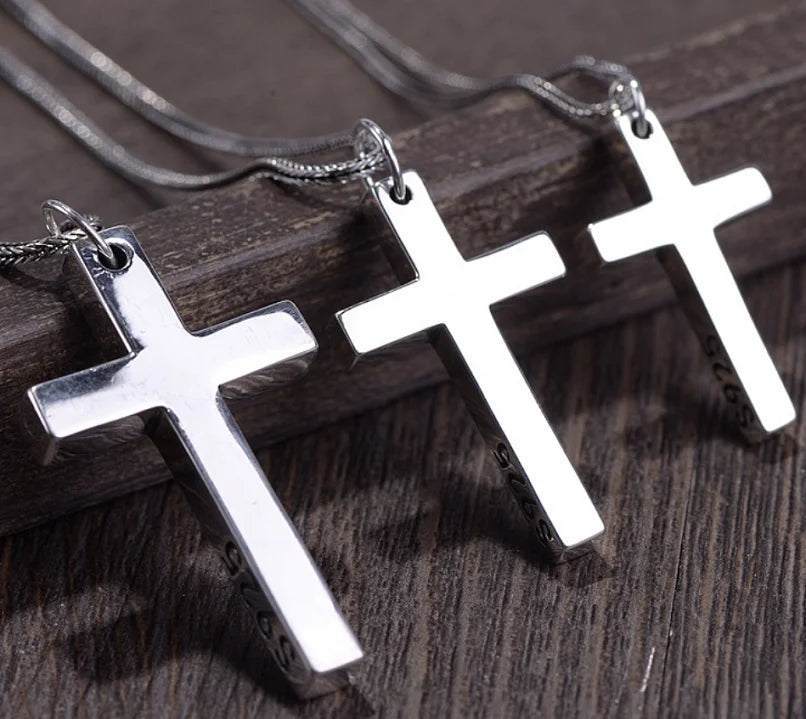 925 Sterling Silver Cross Pendant Necklace