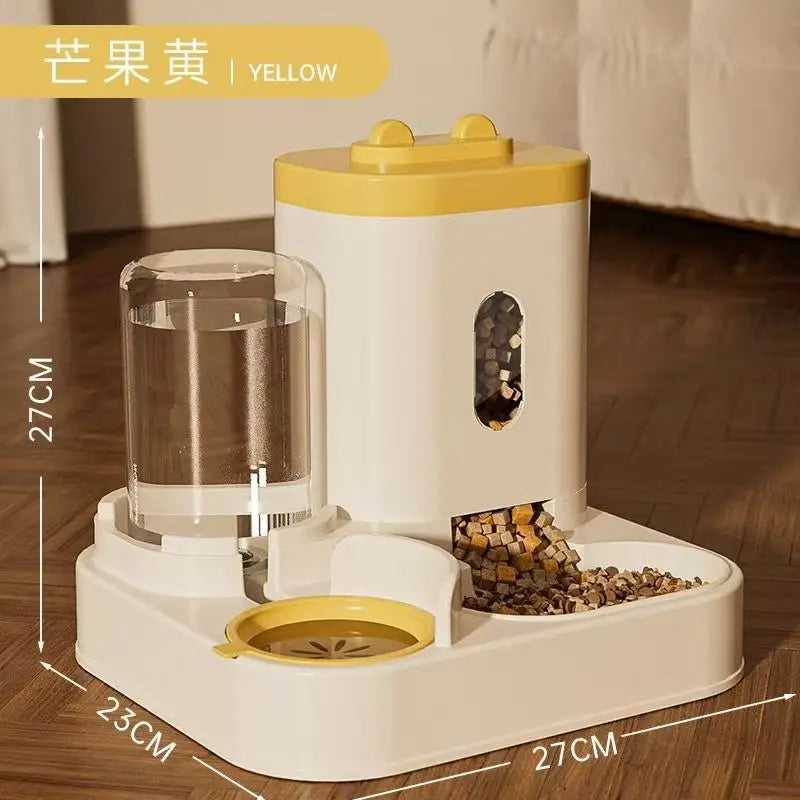 Cat feeder, dog and cat basin, equipped with water dispenser bowl, automatic recycling utensil, universal pet products