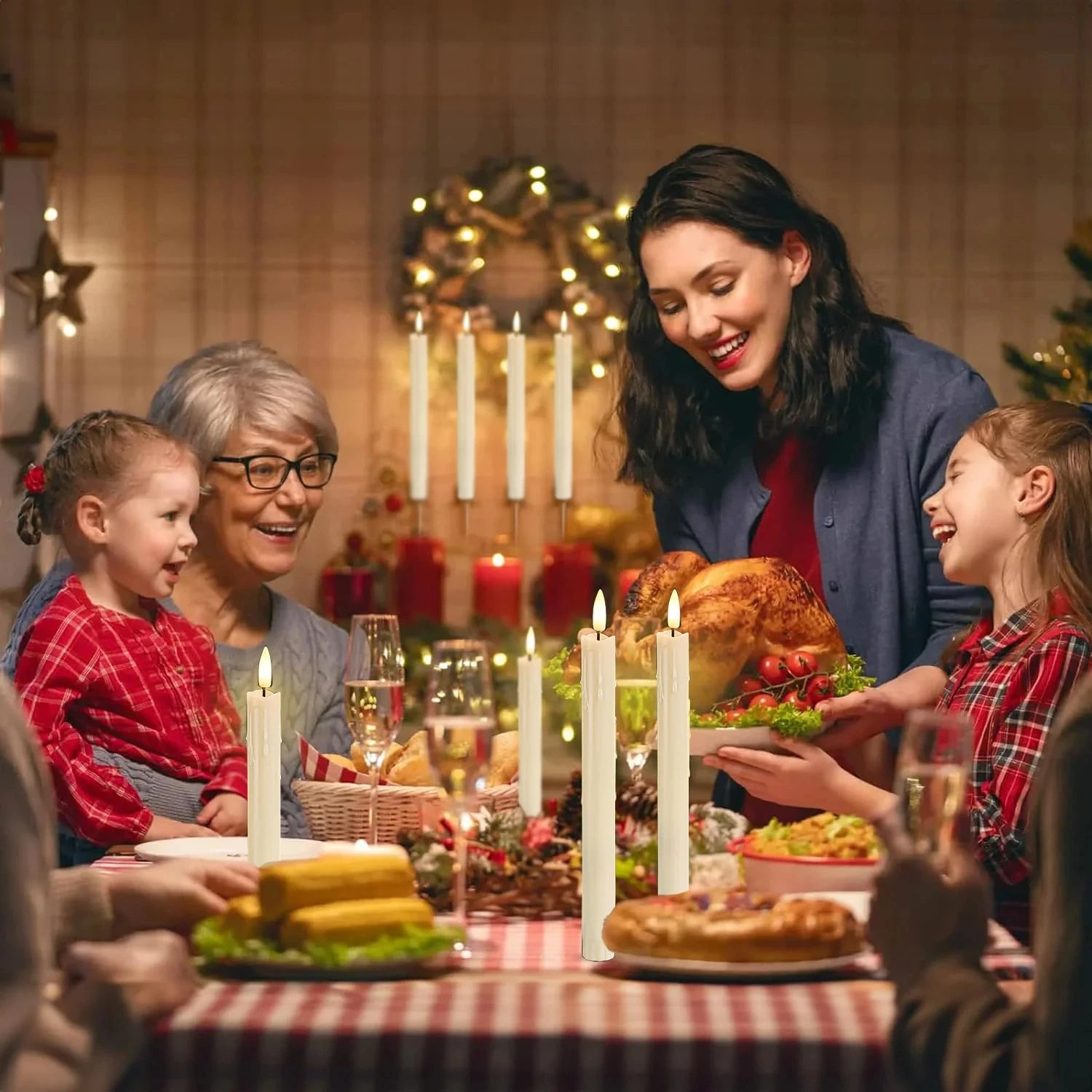 12-300 pcs Flameless Taper Candles LED Candles 7.5in Battery Operated for Wedding Decoration Candle for Holiday/Church/Christmas