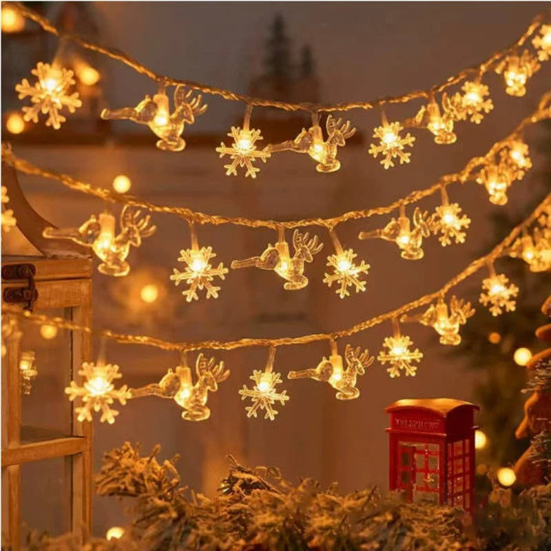 Christmas Lights String Lights Star Snowflake Christmas Tree Light String Battery Power Indoor Outdoor Party Festival Decoration