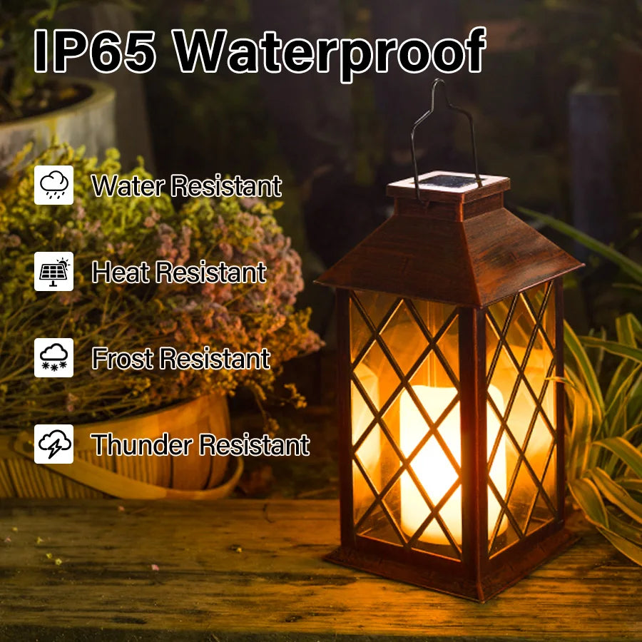 Garden Solar Palace Lantern Led Light Lawn Landscape Hanging Atmosphere Candle Lamp Floor Outdoor Solar Garden Decor Lighting