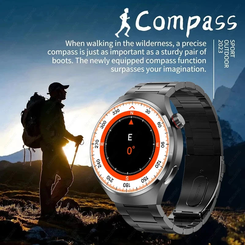 2025 New military outdoor Smart Watch Men HD AMOLED Screen GPS Motion trajectory HeartRate Bluetooth Call SmartWatch IP68 Gift