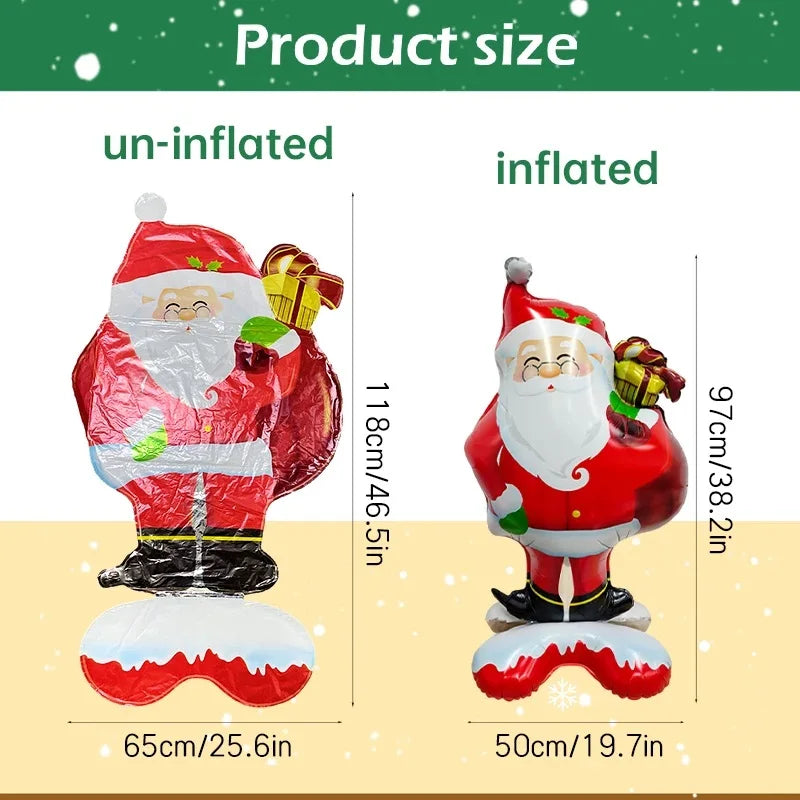 119cm Large Santa Claus Aluminum Foil Balloon for Christmas Party Decorative Supplies New Year 2025 Decor Gifts
