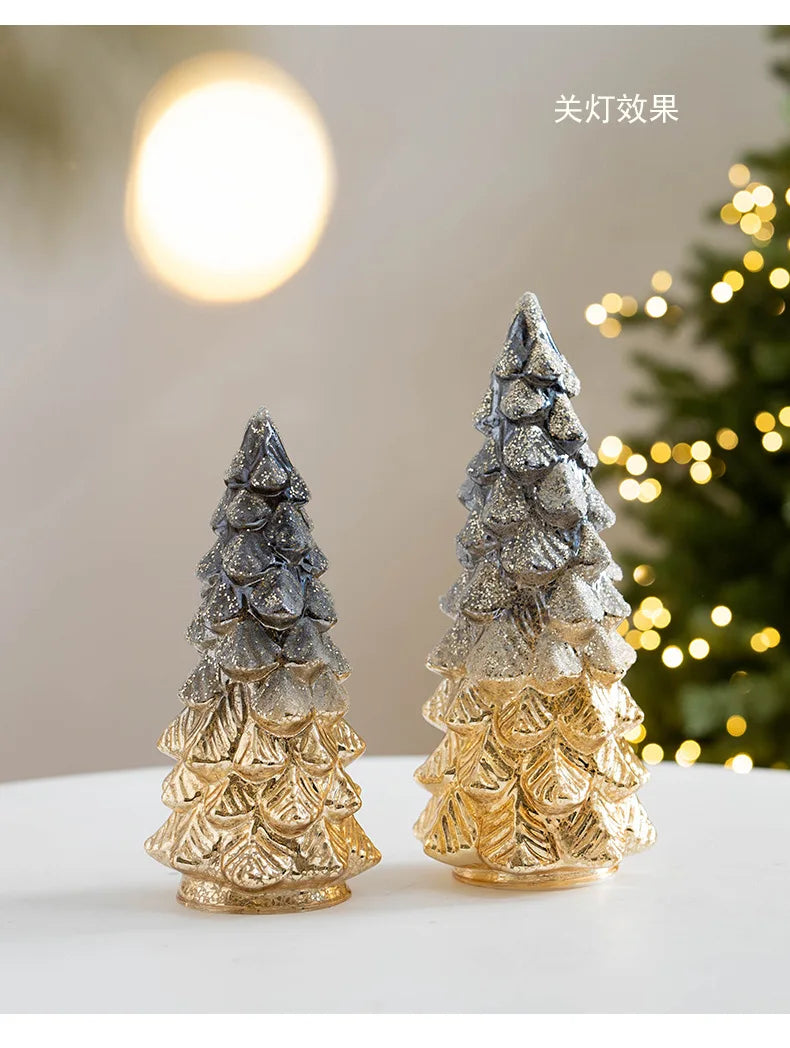 Portable Christmas Tree Night Light | 100% Cordless for Bedroom Desk | Battery Not Included | Romantic Xmas Decor Gift