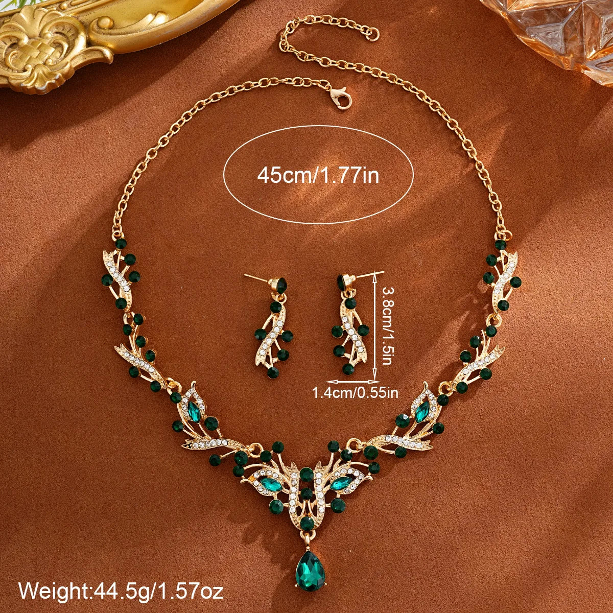 Vintage elegant flower imitation pearl beaded necklace and earring set, versatile women's high-end and elegant collar chain for