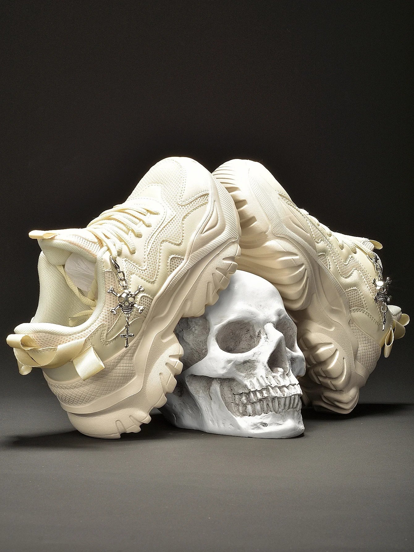 Women’s Punk Platform Sneakers Lace-Up High Heel Shoes