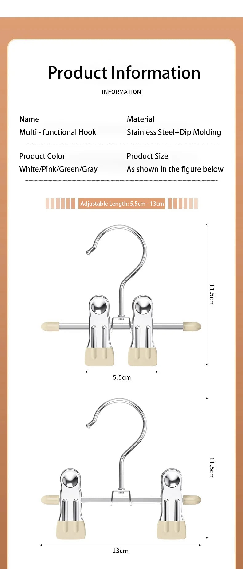 Stainless Steel Multi-Functional Clothes Hanger Clips – Wardrobe Organizer