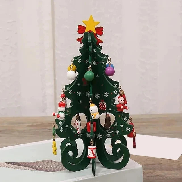 2024 Christmas Tree Children's Handmade DIY Stereo Wooden Christmas Tree Scene Layout Christmas Decorations Ornaments Hot