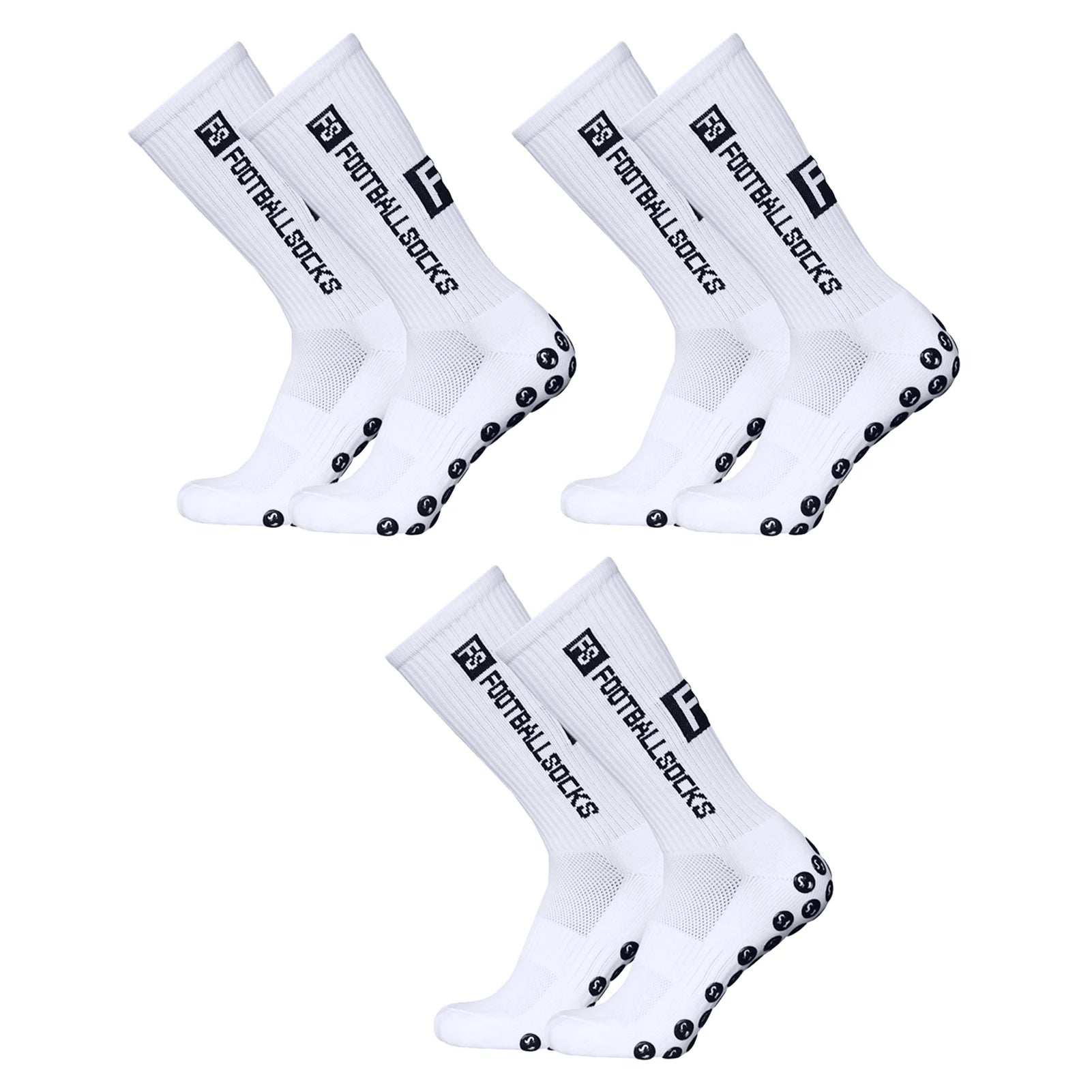 Lixada 3 Packs Sports Socks Athletic Stockings Anti-slip Quick Dry Football Soccer Socks For Football Basketball Hockey Running