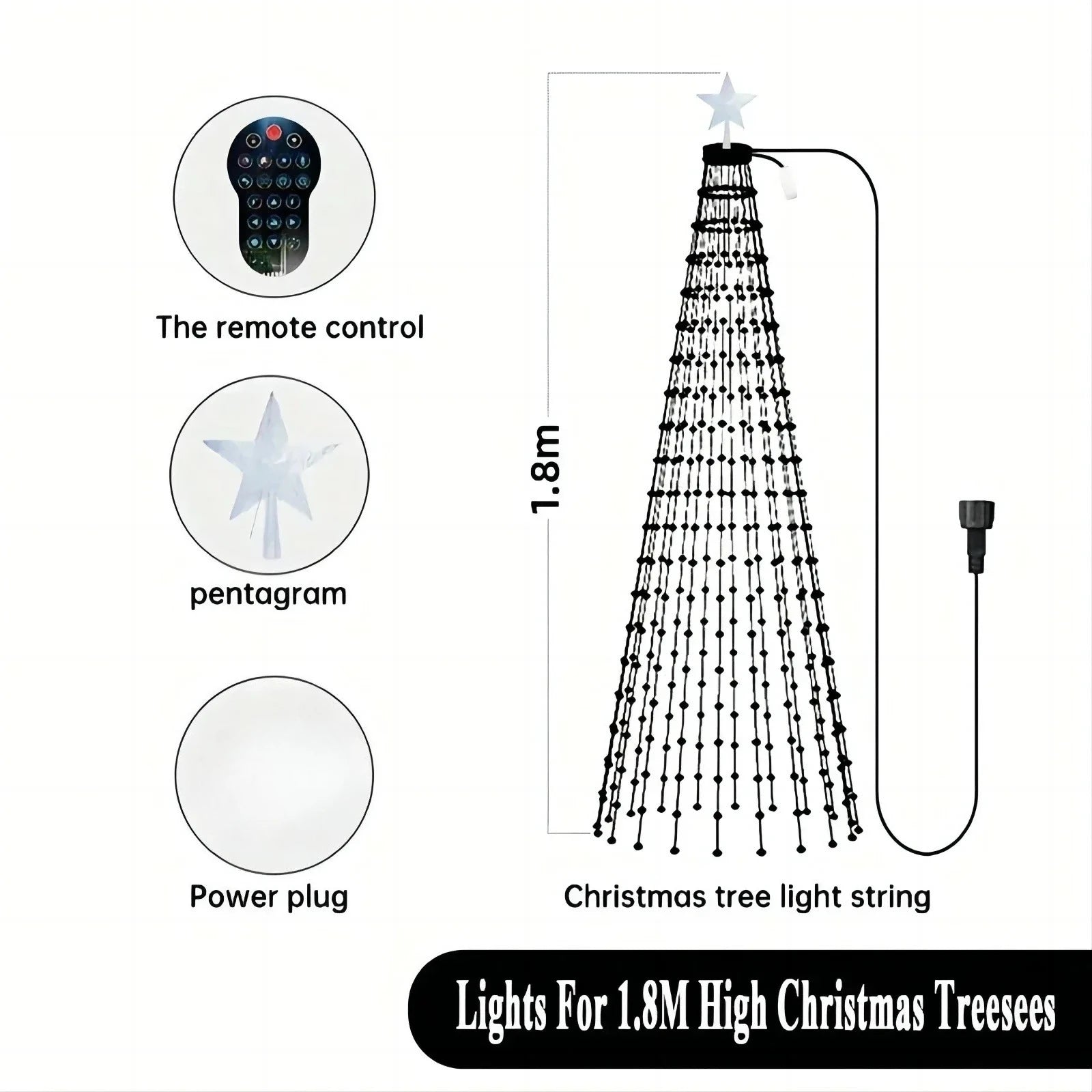 7.87FT 400LEDs Christmas Tree Lights Smart RGB LED String Lights IP68 Holiday Decoration for Indoor Outdoor Tree APP Control