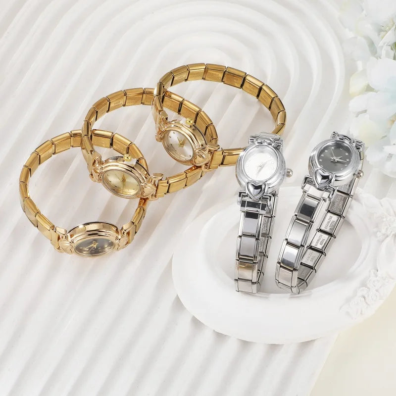 2025 Fashion Women's Men's Stainless Steel Oval Heart Square High Quality Watch Bracelet For Friend Birthday DIY Bracelet Gift
