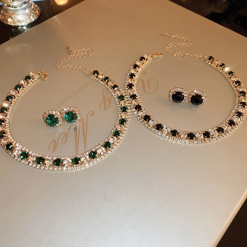 Crystal Necklace & Earrings Set for Women