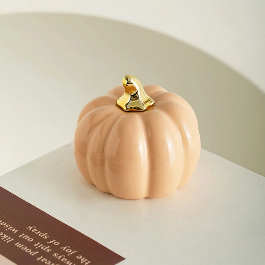 Luxury Nordic Style Ceramic Lovely Funny Vegetable Pumpkin Home Ornament Figurines Arts Crafts Desk Decor Statues Sculpture Prop