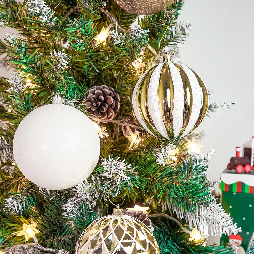 4PCS 10CM Christmas Ball Decoration Xmas Tree Pendent Ornaments for Home Decor Navidad New Year 2026 Party Supplies Accessory