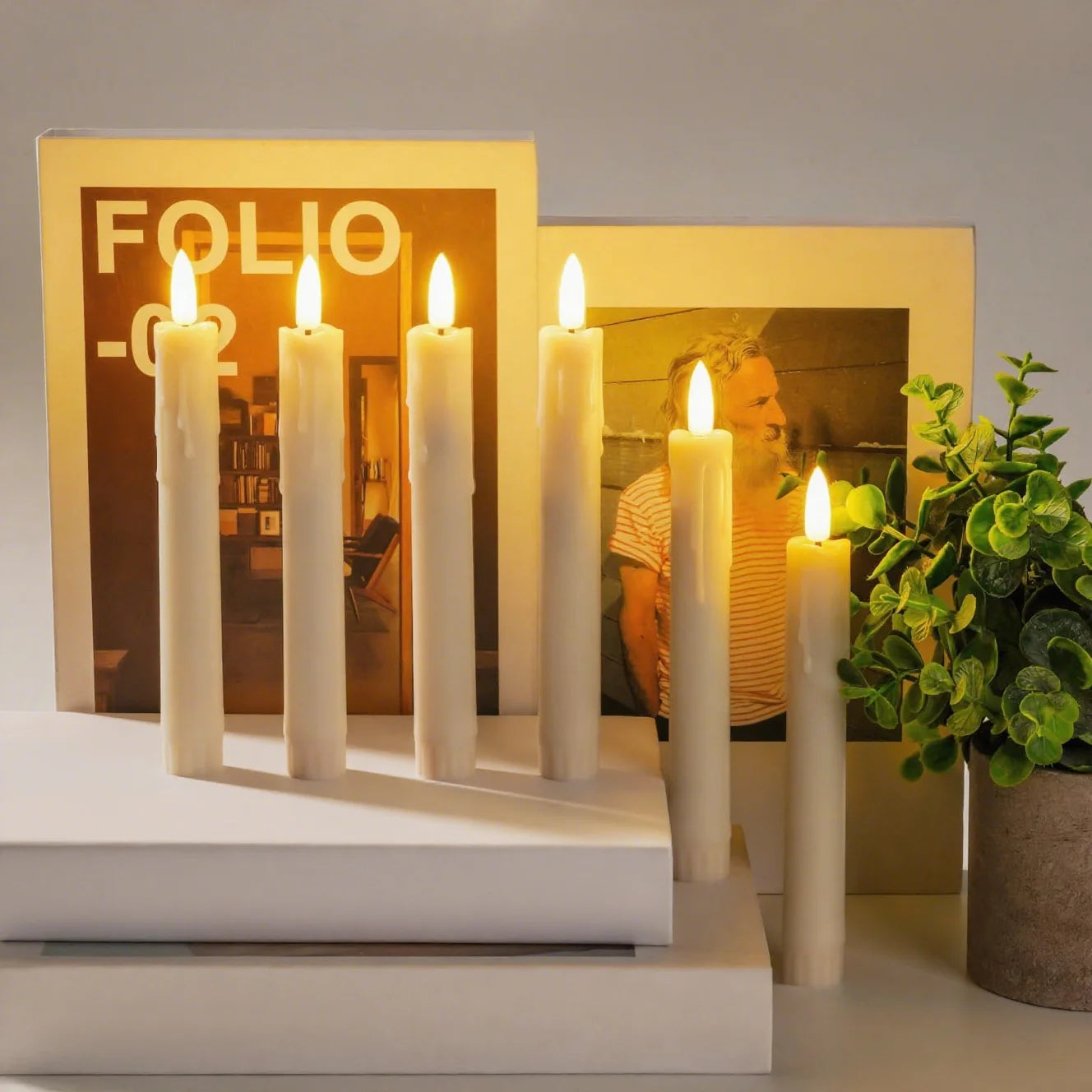 12-300 pcs Flameless Taper Candles LED Candles 7.5in Battery Operated for Wedding Decoration Candle for Holiday/Church/Christmas