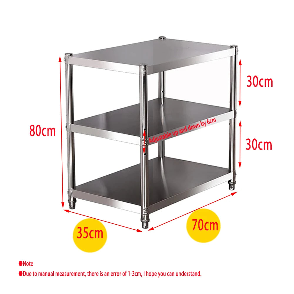 Stainless Steel Shelf, Kitchen Storage Rack, 3-Tier Shelving Units and Storage, Standing Shelving Work Table for Kitchen Garage