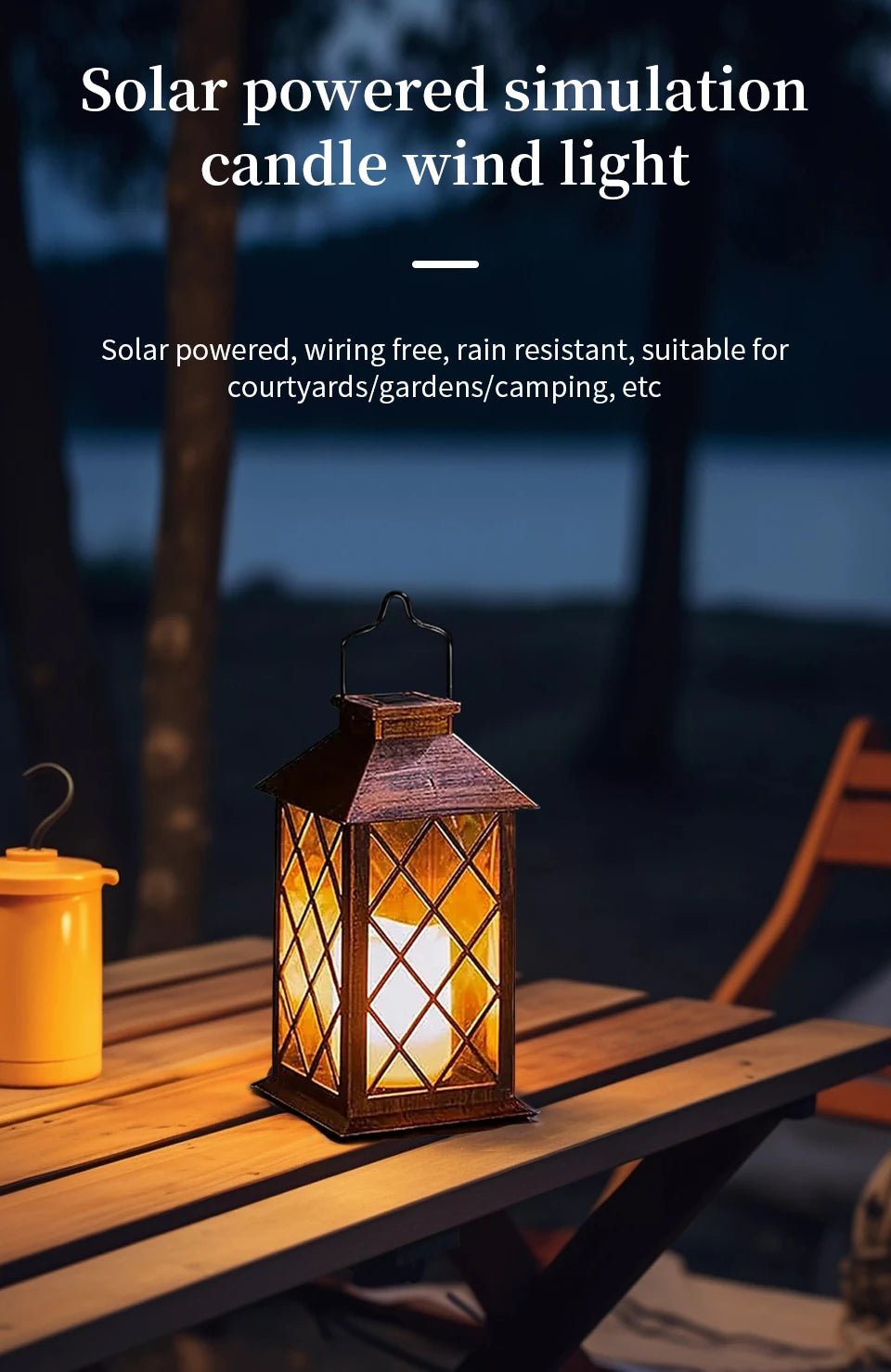 Garden Solar Palace Lantern Led Light Lawn Landscape Hanging Atmosphere Candle Lamp Floor Outdoor Solar Garden Decor Lighting
