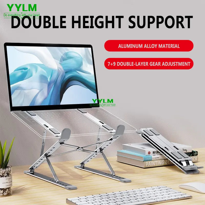 YYLM N8 Aluminum Laptop Stand – Adjustable & Foldable