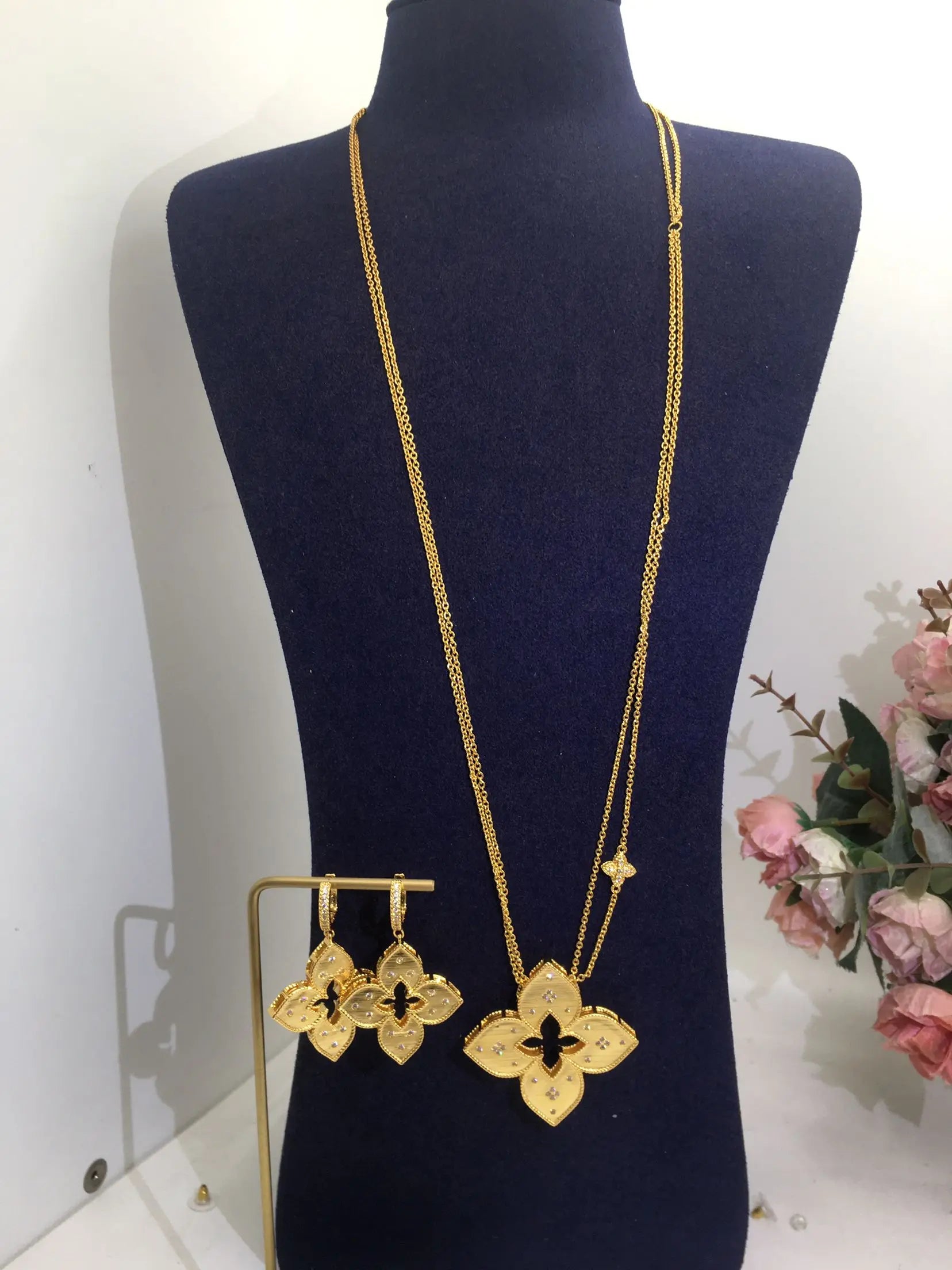 AccKing 2pcs Bridal Zirconia Full Jewelry Sets For Women Party, Luxury Dubai Nigeria CZ Crystal Wedding necklace sets