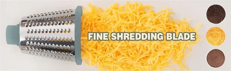 2025 3-in-1 Rotary Cheese Grater Multifunctional Manual Veg Slicer Nut Grinder Kitchen Essential Tool