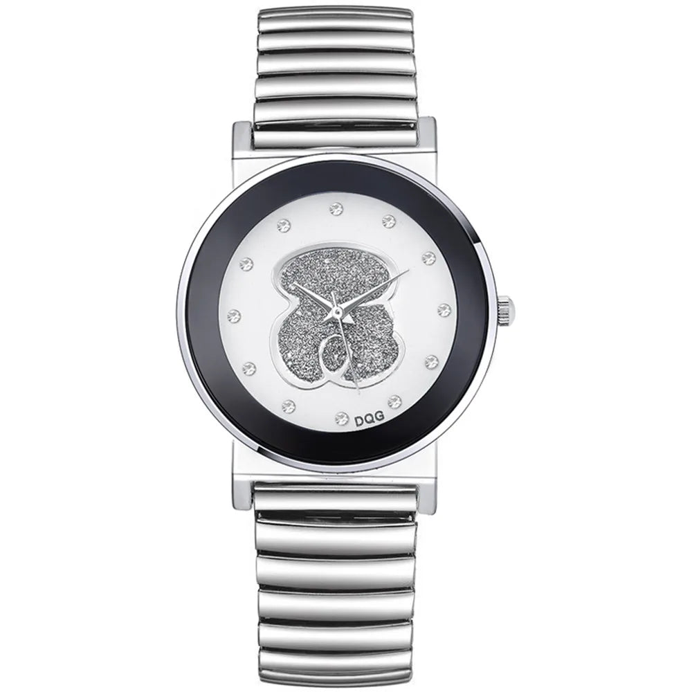 Women’s Bear Diamond Quartz Watch – Stainless Steel