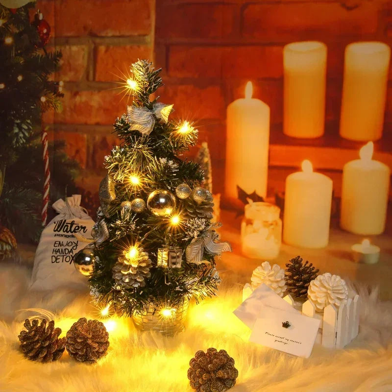 1PC LED Christmas Tree Nightlight LED Light Pine Needle Tree Mini Xmas Tree Christmas Decoration  Ornament New Year Gift 40CM