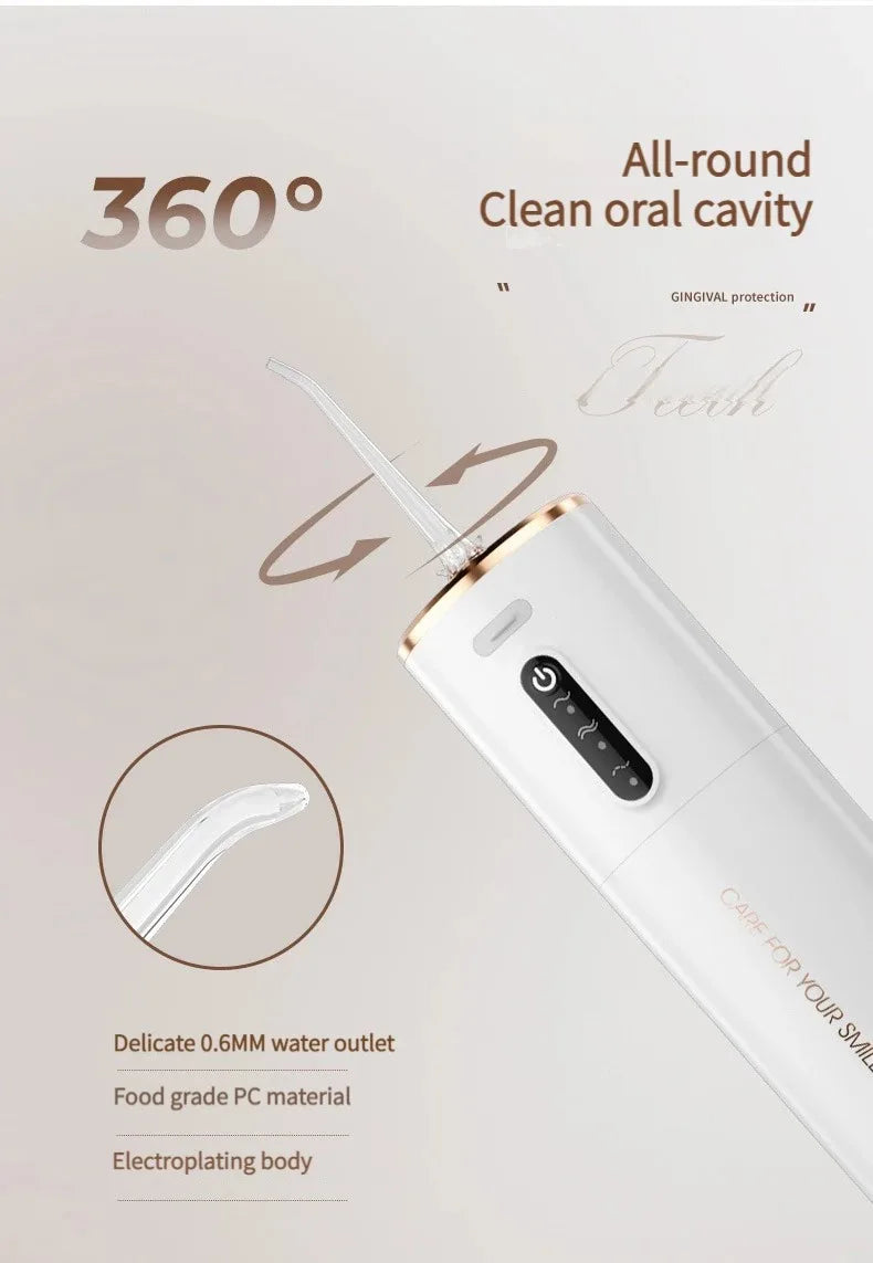 Portable Electric Oral Irrigator Water Flosser 3 Modes Waterproof Dental Cleaner for Teeth Personalized Oral Care