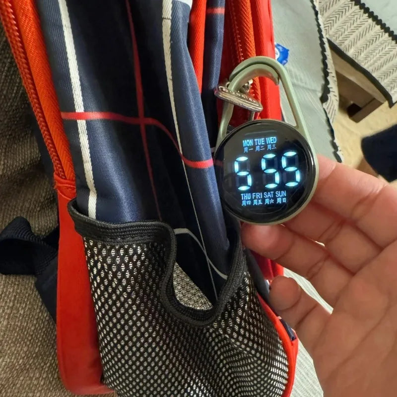 Luminous LED Electronic Watch Function Practical Digital Clock Pocket Watch for Student Mountaineer Portable Water Drop Keychain