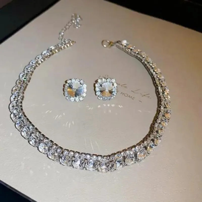 Crystal Necklace & Earrings Set for Women