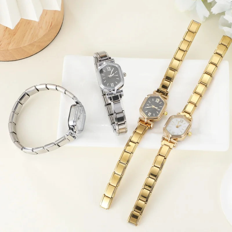 2025 Fashion Women's Men's Stainless Steel Oval Heart Square High Quality Watch Bracelet For Friend Birthday DIY Bracelet Gift