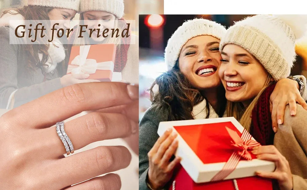 LinkerLove Moissanite Ring Diamond Curve Wedding Band 925 Sterling Silver Couple Engagement Ring Trend Fine Jewelry Gift for Her