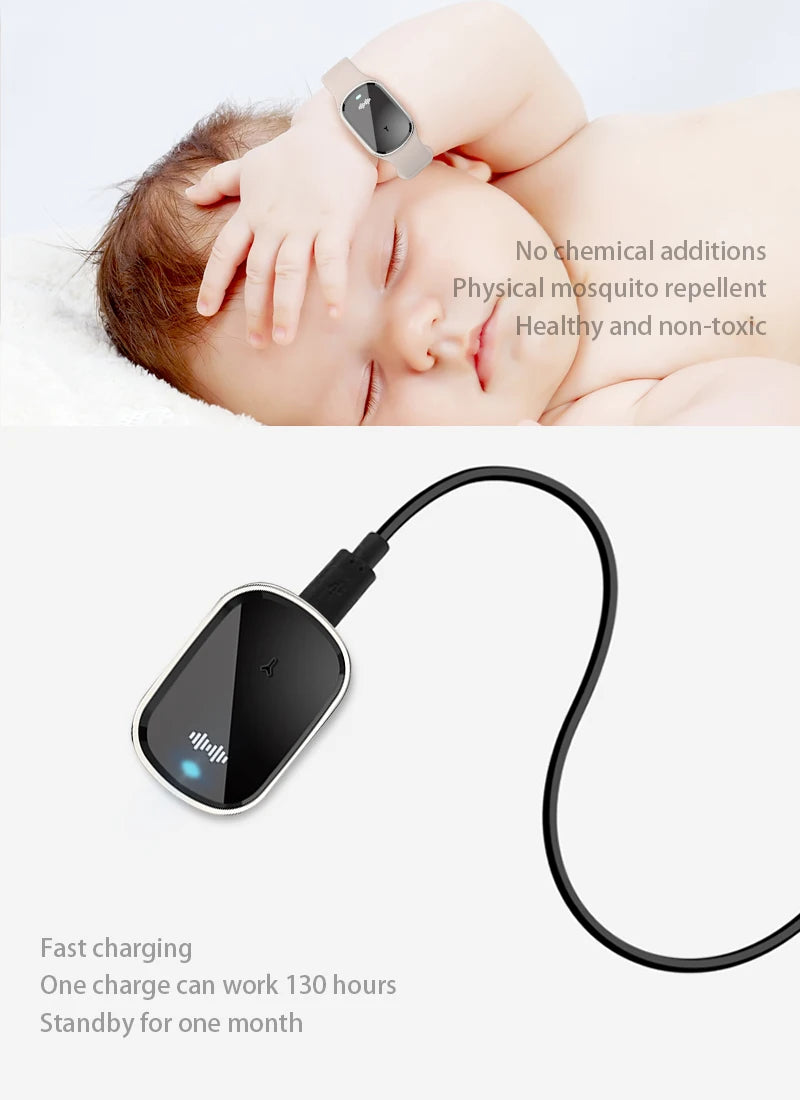 New USB Rechargeable Mosquito Repellent Bracelet Adjustable Silicone Wristband Safe for Kids and Adults Long Lasting Protection