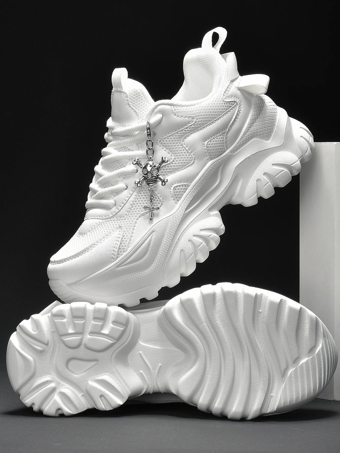 Women’s Punk Platform Sneakers Lace-Up High Heel Shoes