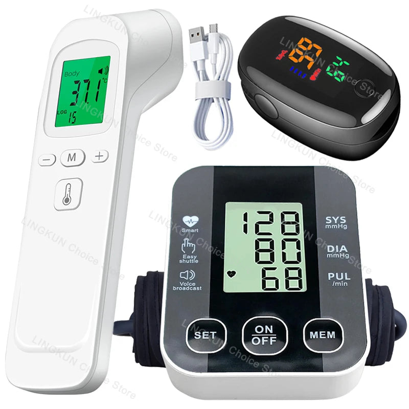 Tensiometer Heart Rate Pulse Meter BP Monitor Healthy Digital Arm Blood Pressure Meter Cuff Medical Automatic Pressure Tonometer