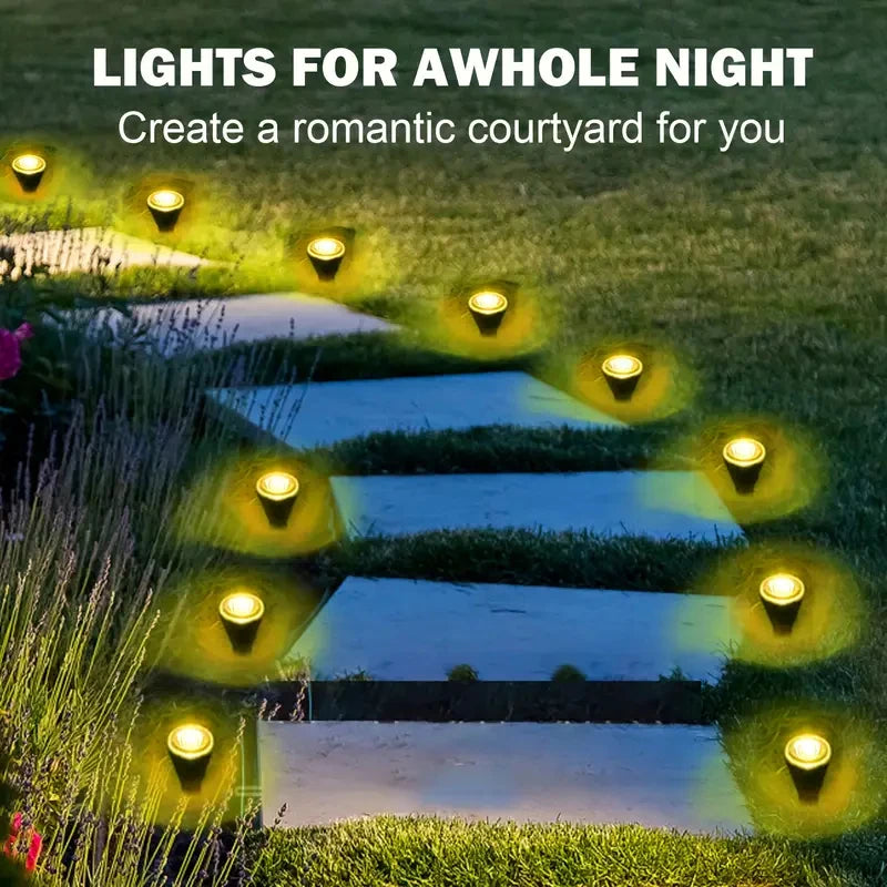 LED Solar Lights 8 Modes Outdoor Solar Garden Lights Waterproof Lawn Pilot Lamps for Trails Camping Yards Decorative Lighting