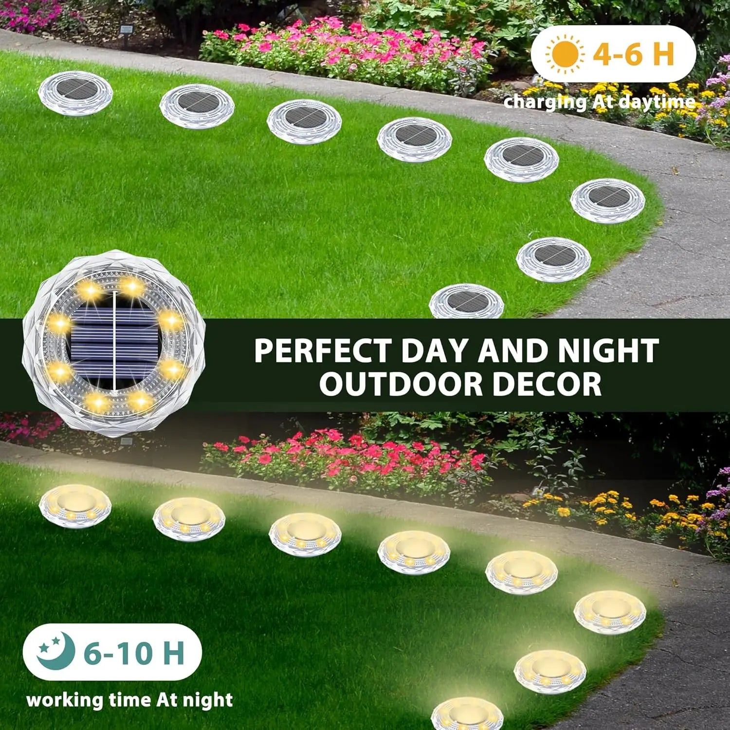 4/8PCS Solar Lawn Lights Outdoor 8 LED Solar Underground Lamp Waterproof Solar Buried Light for Garden Patio Pathway Landscape