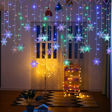 Christmas Lights Outdoor Decoration Hanging Led Snowflake Lights Curtain String Lights Party Garden Eaves Decoration.