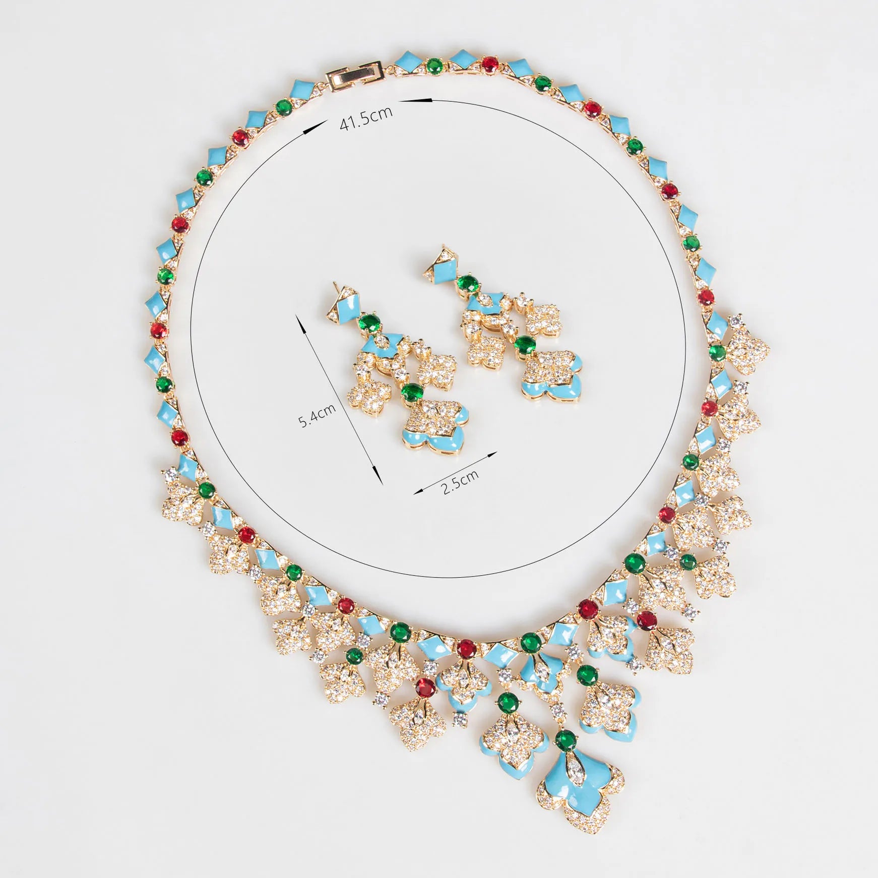 Nuova foglia d'acero Zirconia dipinta olio Collana Orecchini Gioielli Set Sposa Partito sera Nigeriano Donne Accessori M-288