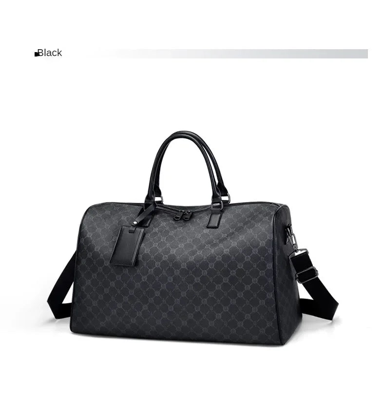 Men Business Travel Luggage Bag Leather Travel Duffle Large Capacity Hand Luggage Bag Short Trip Shoulder Bags Luxury Handbag