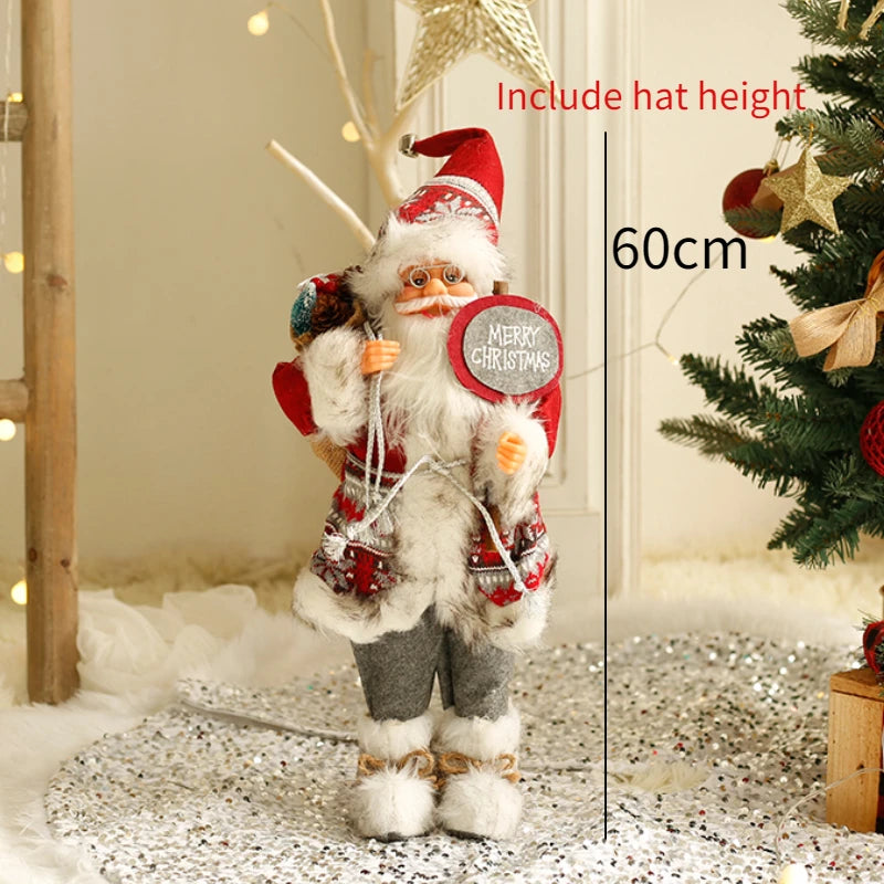 60CM Large Santa Claus Dolls Ornaments Standing Santa Figurine Doll Christmas Home Decoration Kids Gift navidad home decor