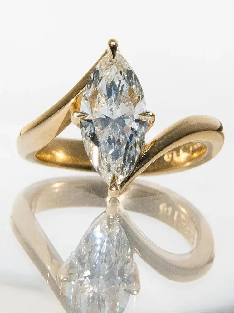 925 Sterling Silver Fashion Luxury Twisted Arm Marquise Zircon Ring For Women Engagement Wedding High Quality Fine Jewelry