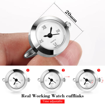 Battery Digital Watch Cufflinks Men's Lepton Real Clock Cufflinks Watch Cufflinks Men's Jewelry