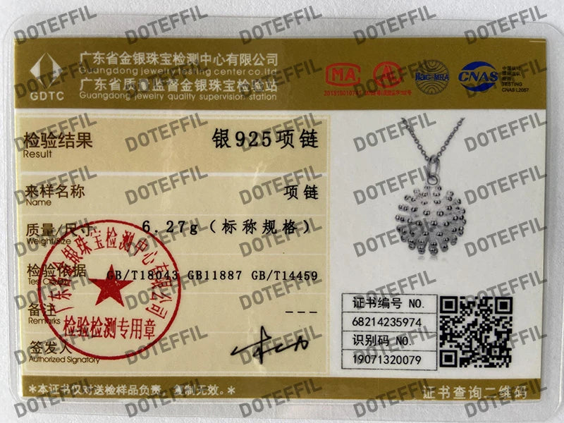 DOTEFFIL 925 Sterling Silver Firework Flower Necklace Earring Set Popular Charm Nice Necklace Earring Sets Women's Jewelry