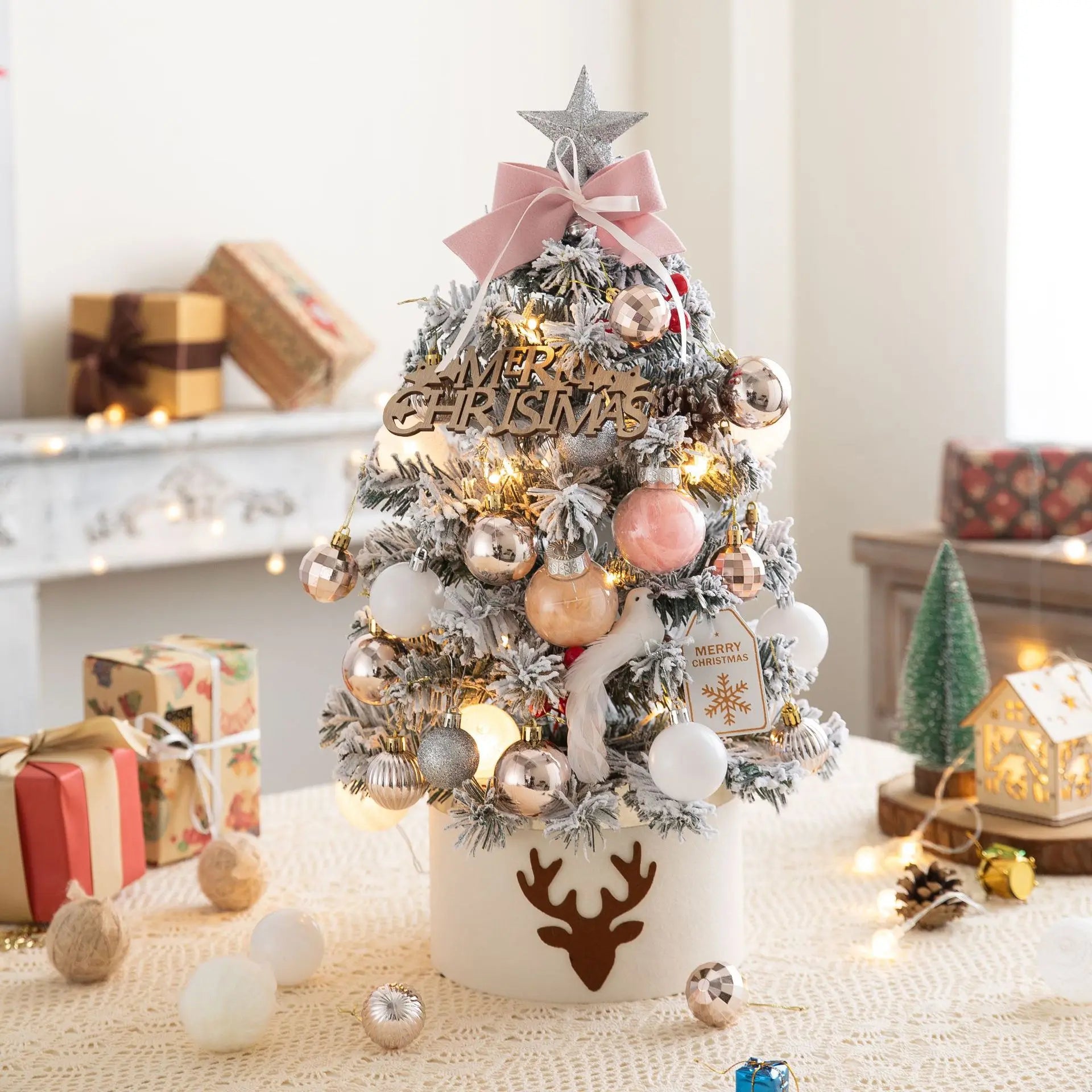 Desktop Christmas Tree Plush Christmas Tree Ornament Gift Christmas Tree Decoration DIY Christmas Tree Mini