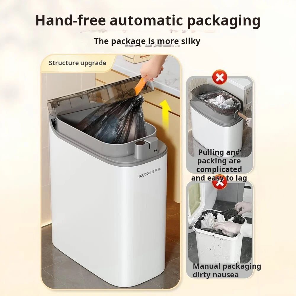 JOYBOS Smart Sensor Trash Can With Auto Adsorption Bag Rechargeable Garbage Trash Can For Home Toilet Living Room Household